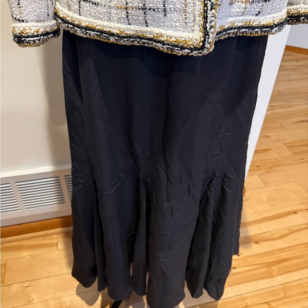 100% Silk Charter Club Black Maxi Skirt - Picture 8 of 9
